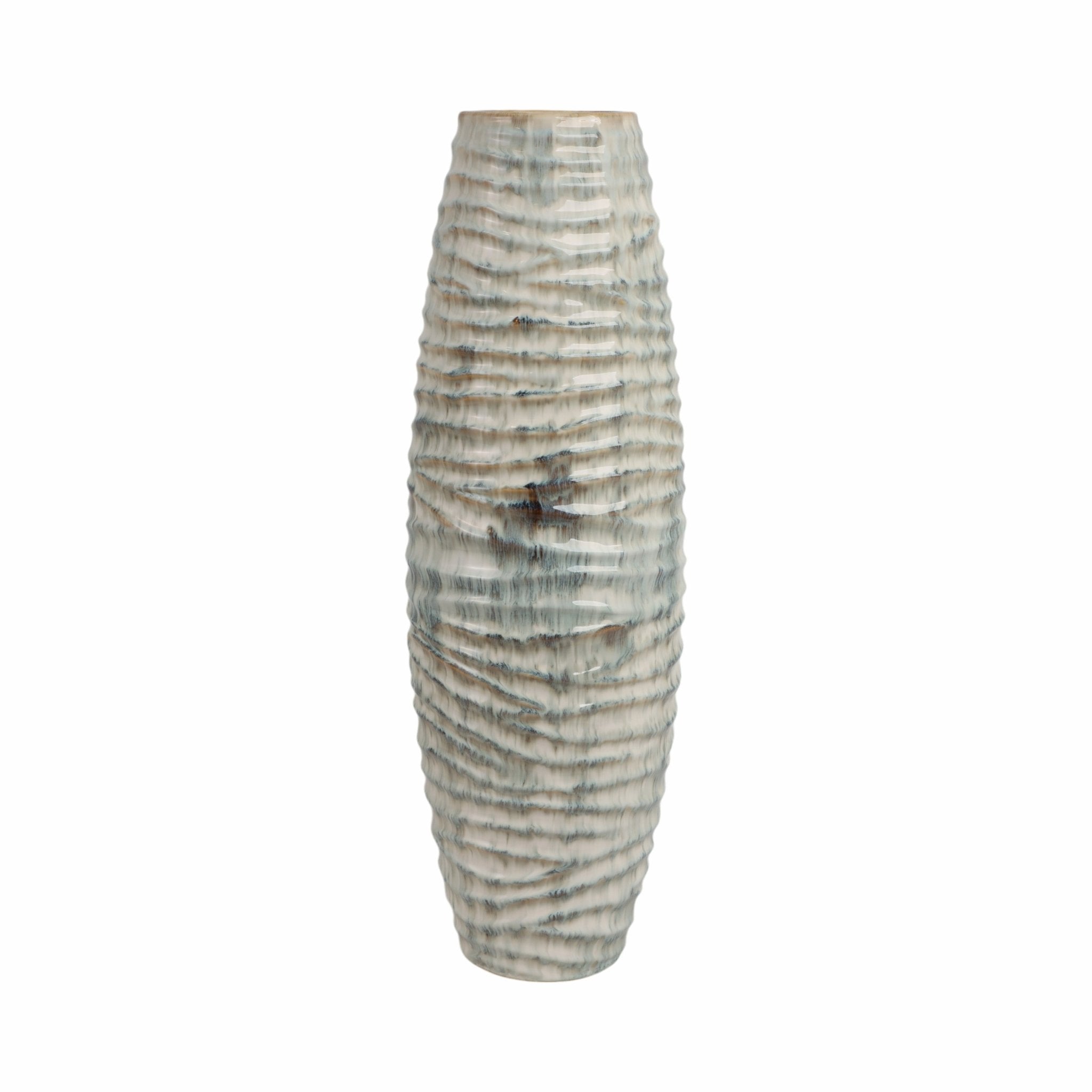 Decorah Cer Ribbed Vase Vases and Jars| Sagebrook Home