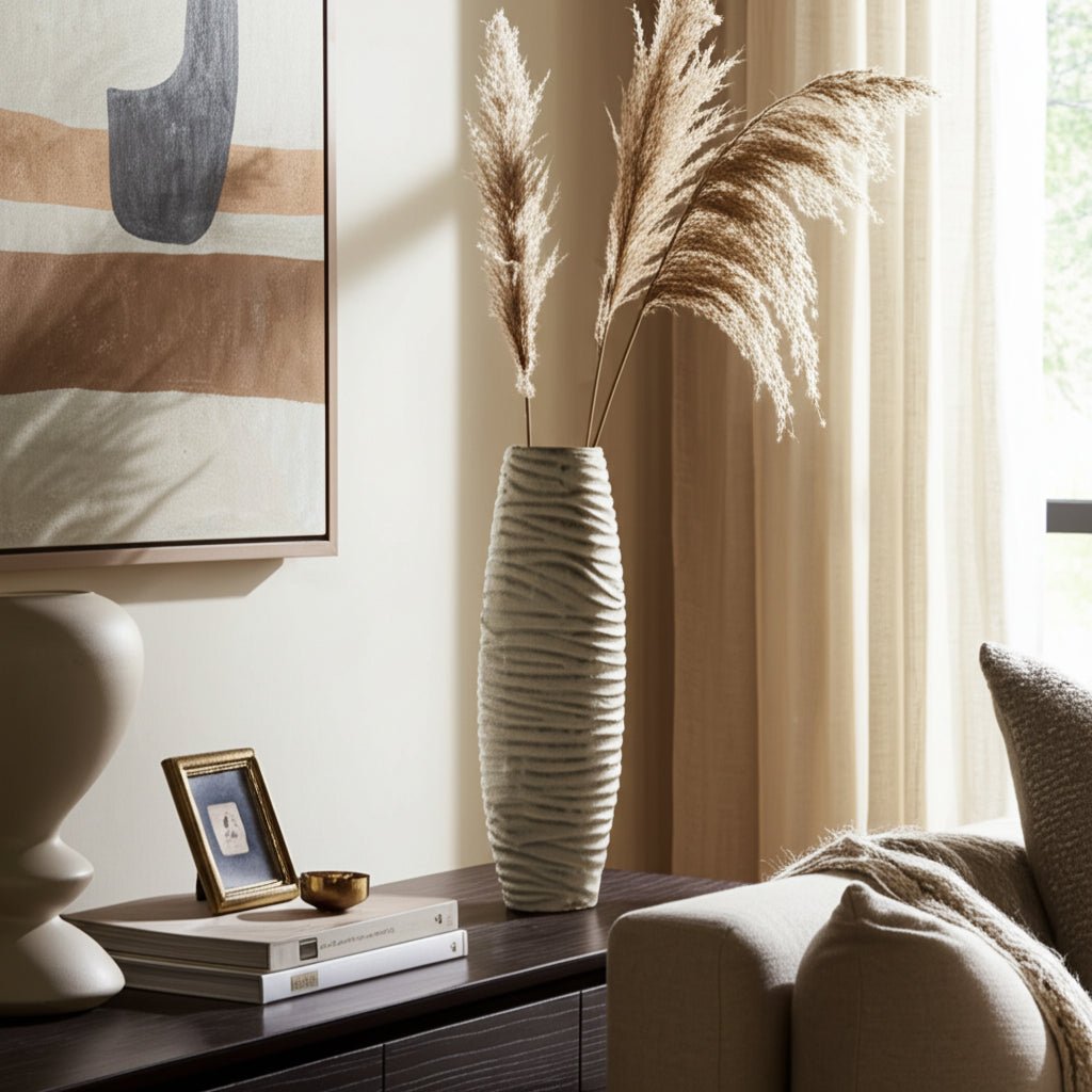 Decorah Cer Ribbed Vase Vases and Jars| Sagebrook Home