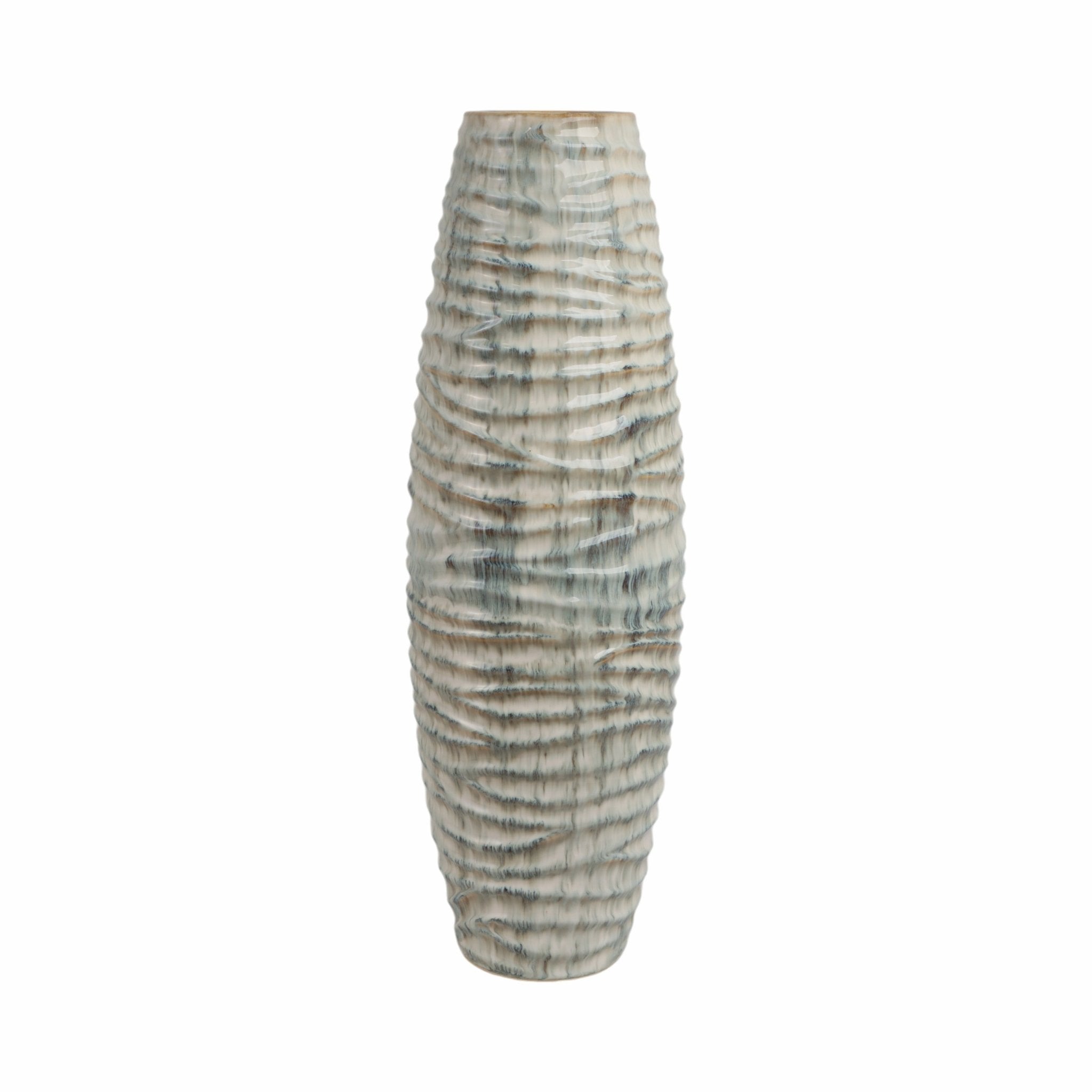 Decorah Cer Ribbed Vase Vases and Jars| Sagebrook Home