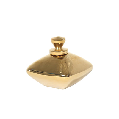 Decorative Ceramic Covered Bottle, Gold - Al Rugaib Furniture