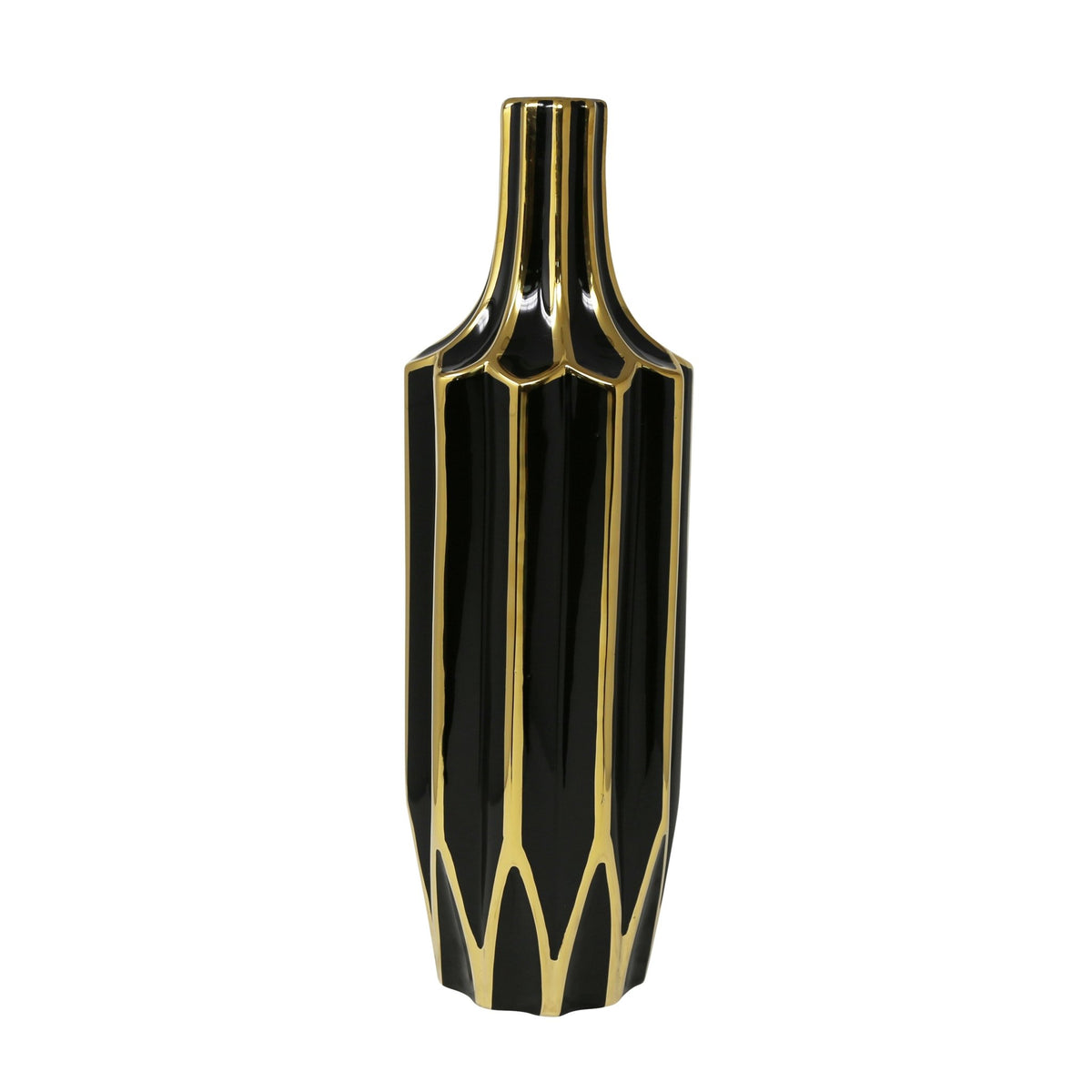 Decorative Ceramic Vase, Gold/Black Vases and Jars| Sagebrook Home