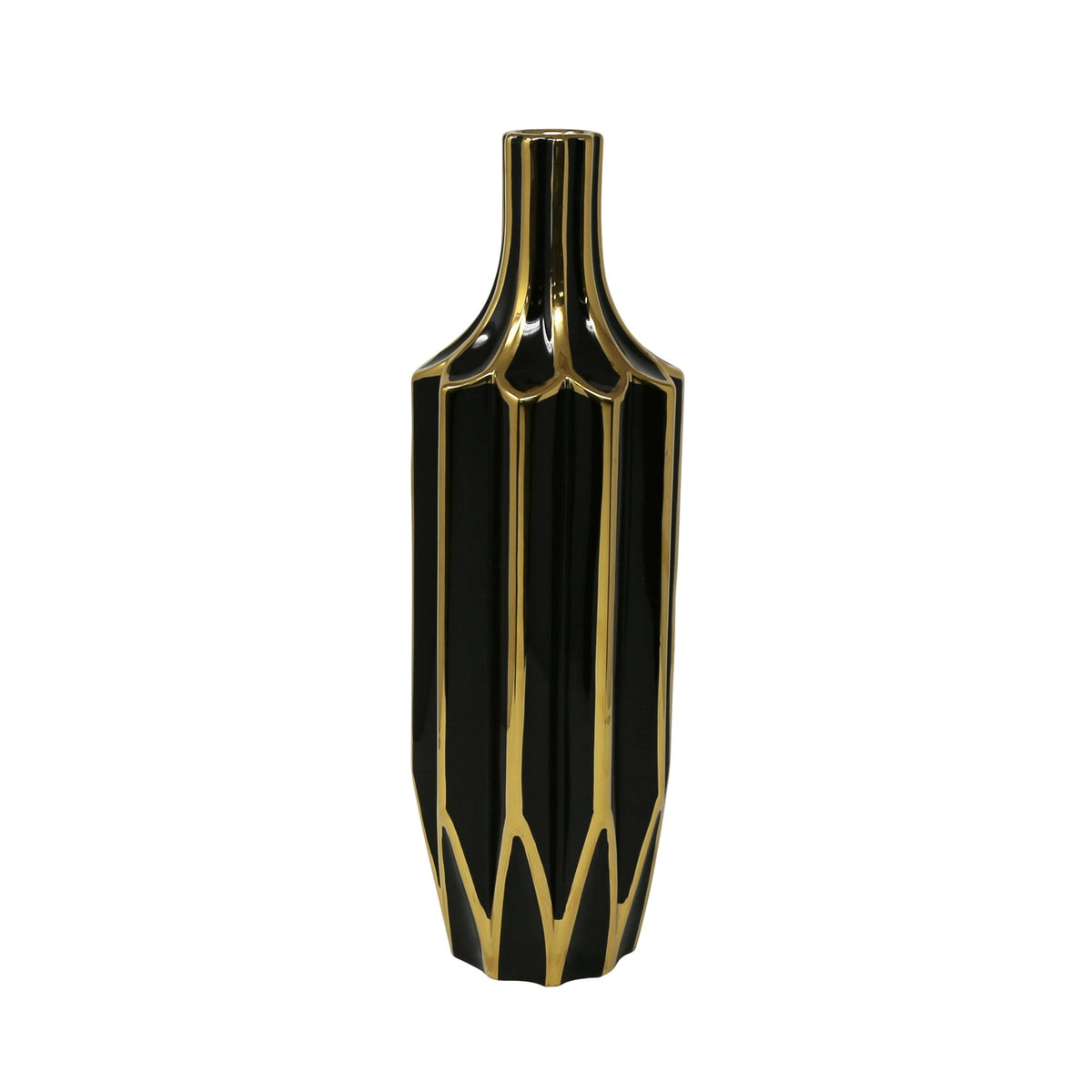 Decorative Ceramic Vase, Gold/Black Vases and Jars| Sagebrook Home