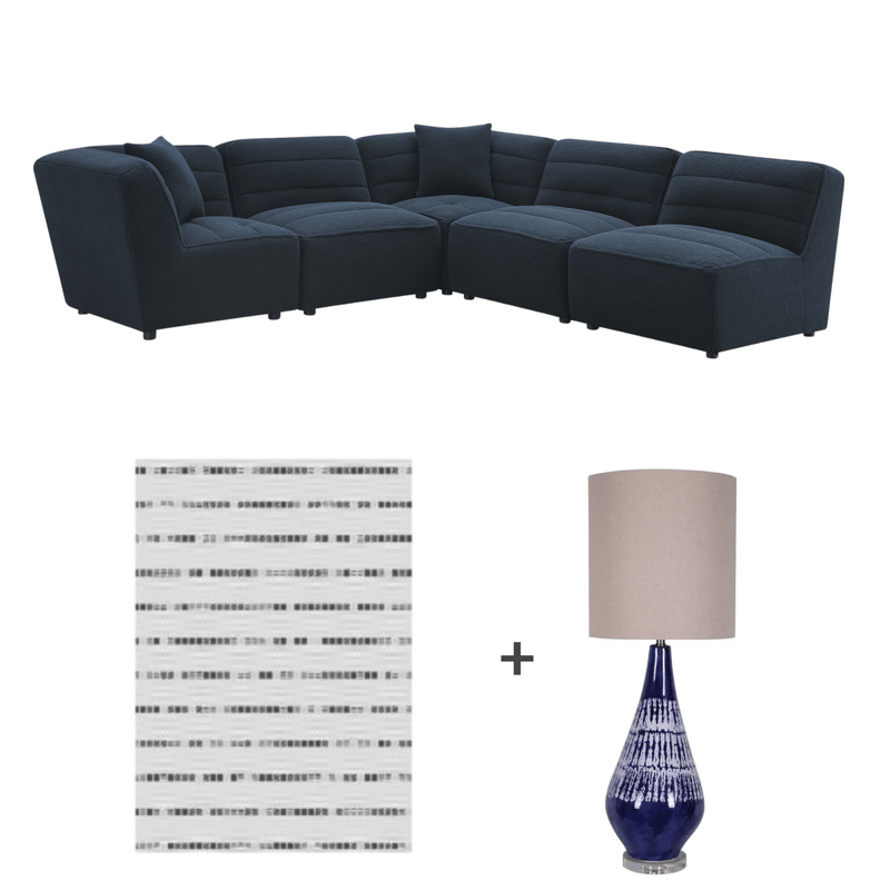 Defender In Blue Sectional Package - Al Rugaib Furniture