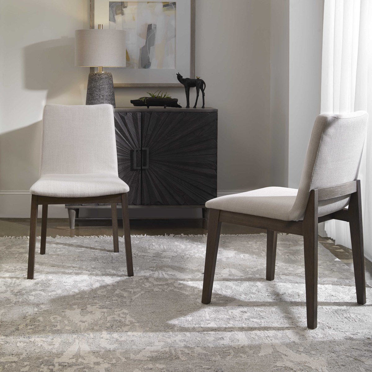 Delano Armless Chair, Walnut Chairs| Uttermost