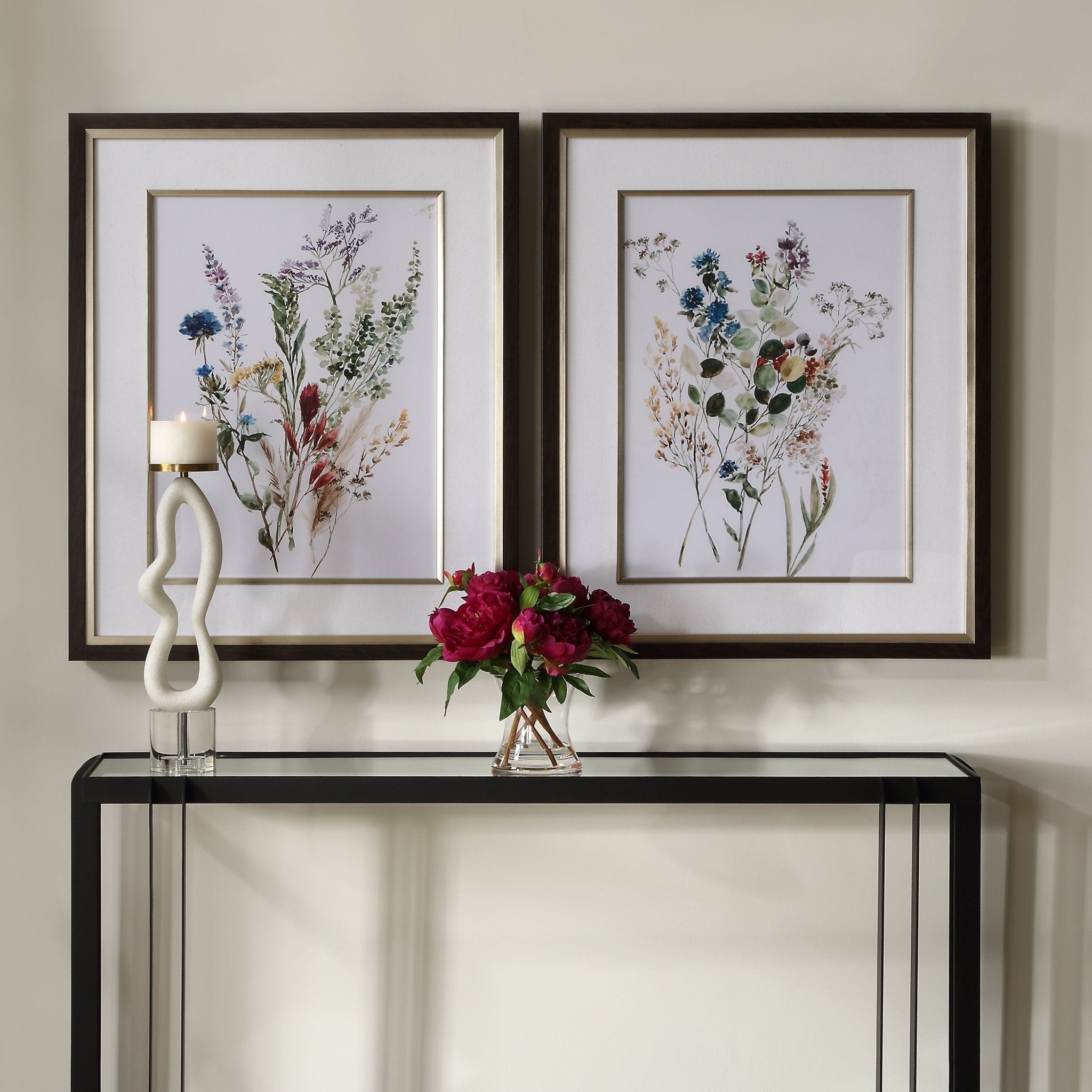 Delicate Flowers Framed Prints, S/2 Paintings & Pictures| Uttermost