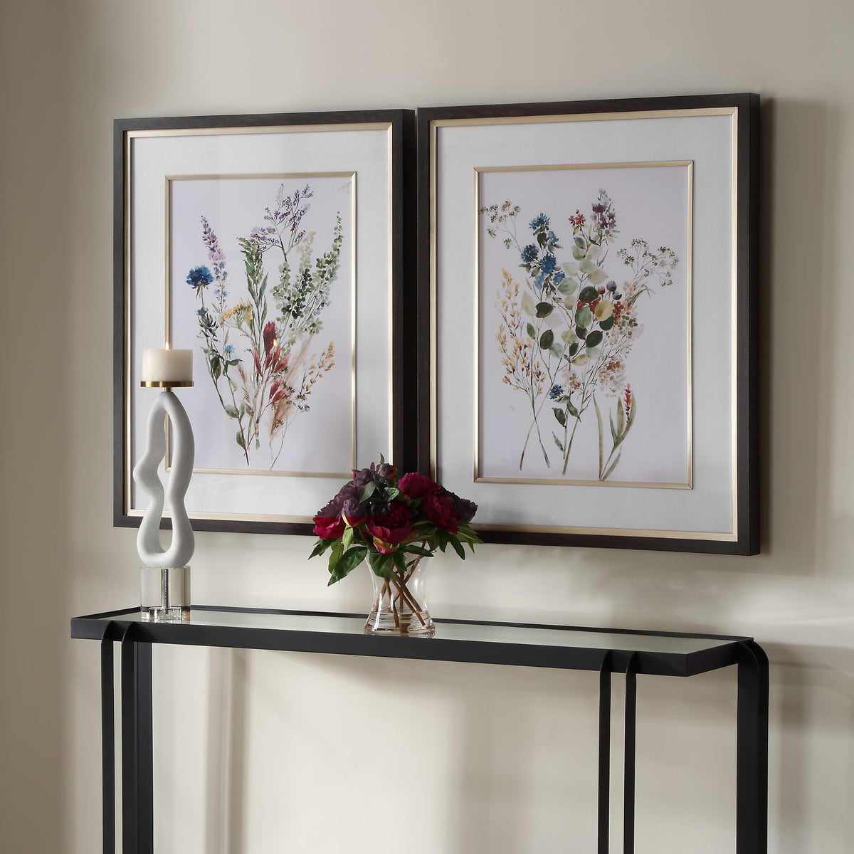 Delicate Flowers Framed Prints, S/2 Paintings & Pictures| Uttermost