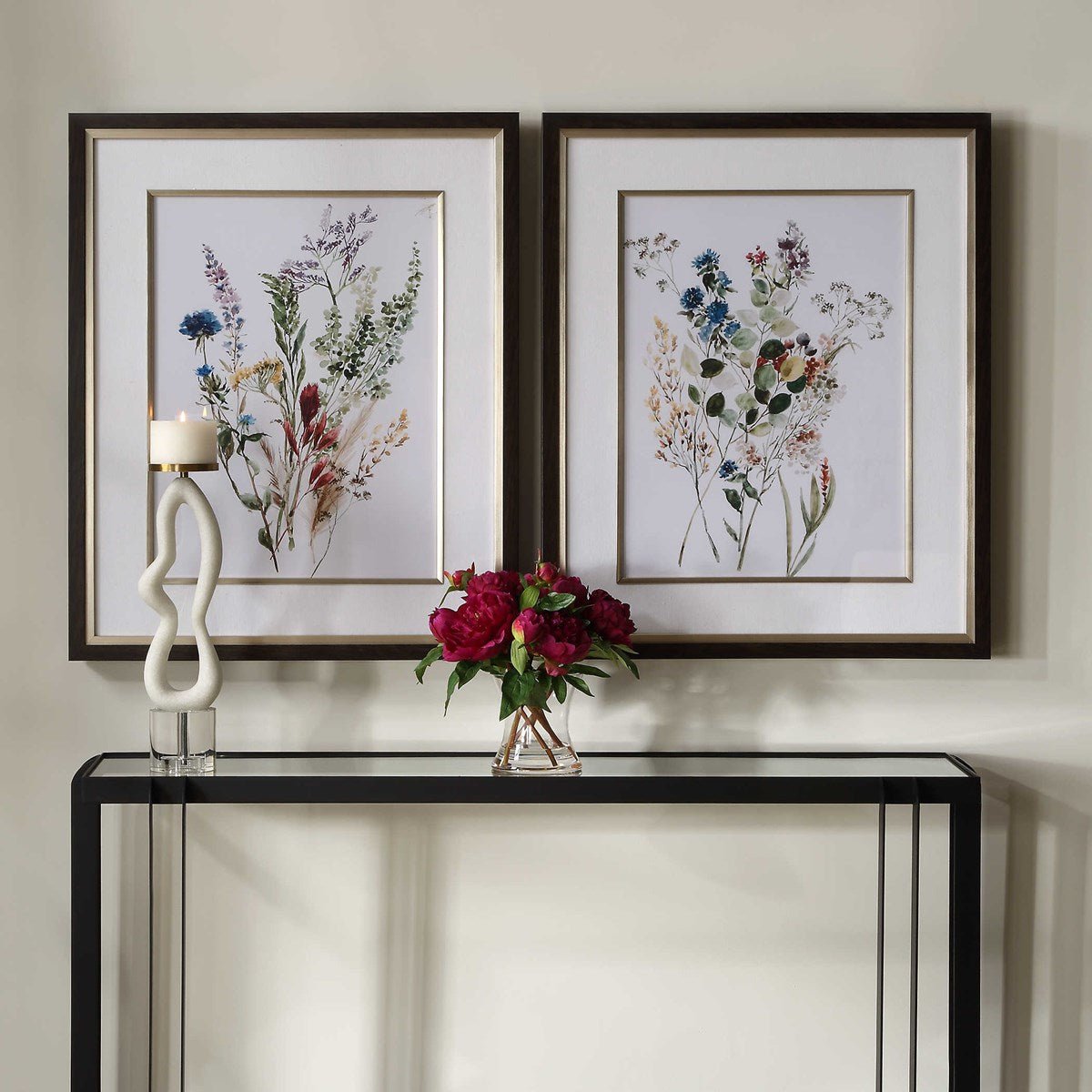Delicate Flowers Framed Prints, S/2 Paintings & Pictures| Uttermost