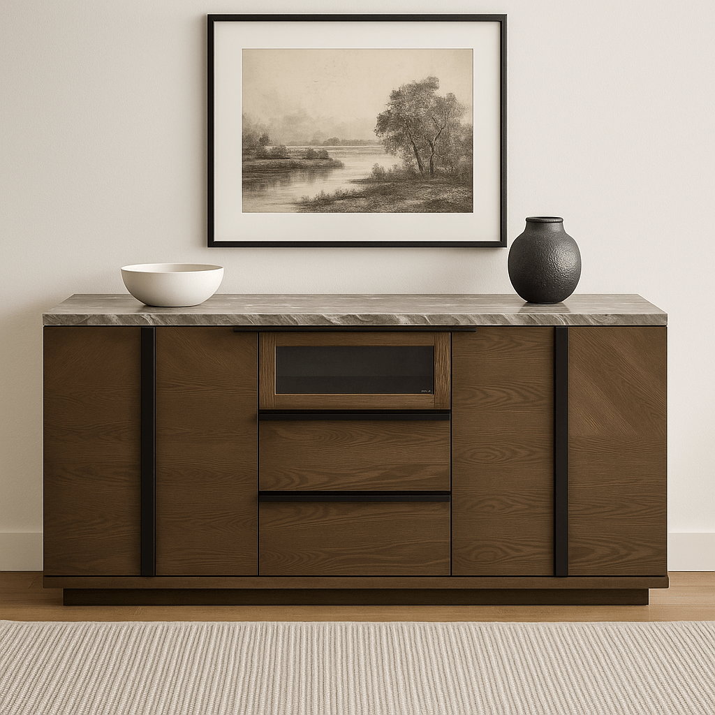 Delphi Grey Marble Sideboard Consoles & Sideboards| Roots Furniture