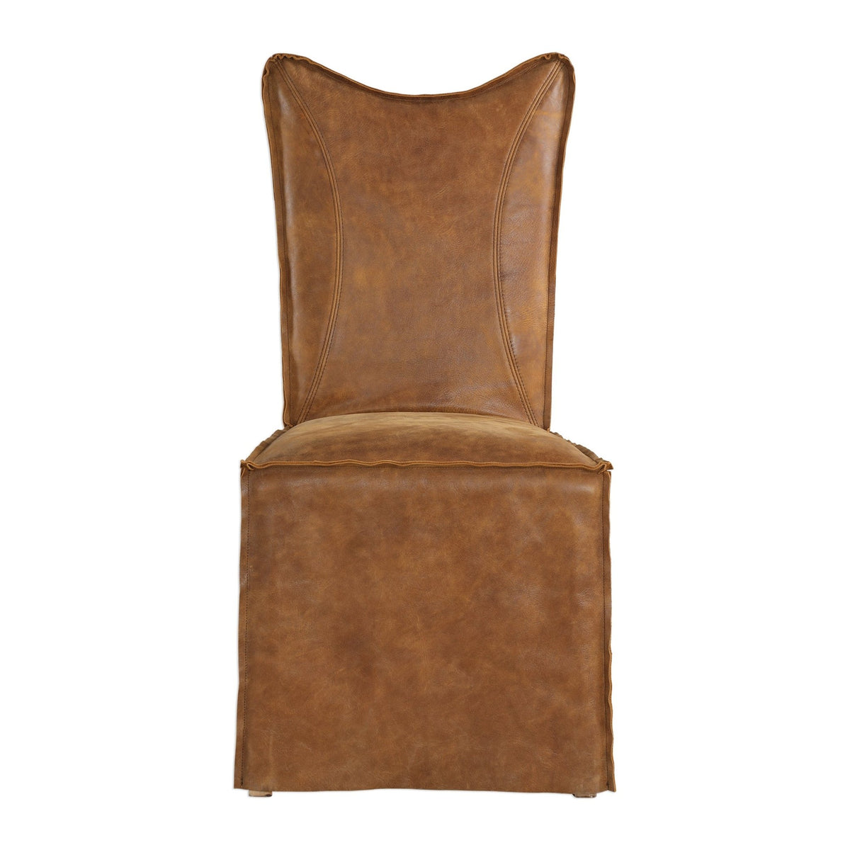 Delroy Armless Chair, Cognac Table Decors| Uttermost