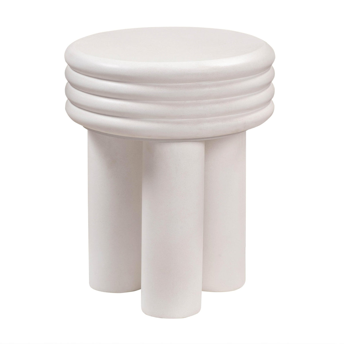 Delta Ivory Concrete Side Table End Tables| TOV
