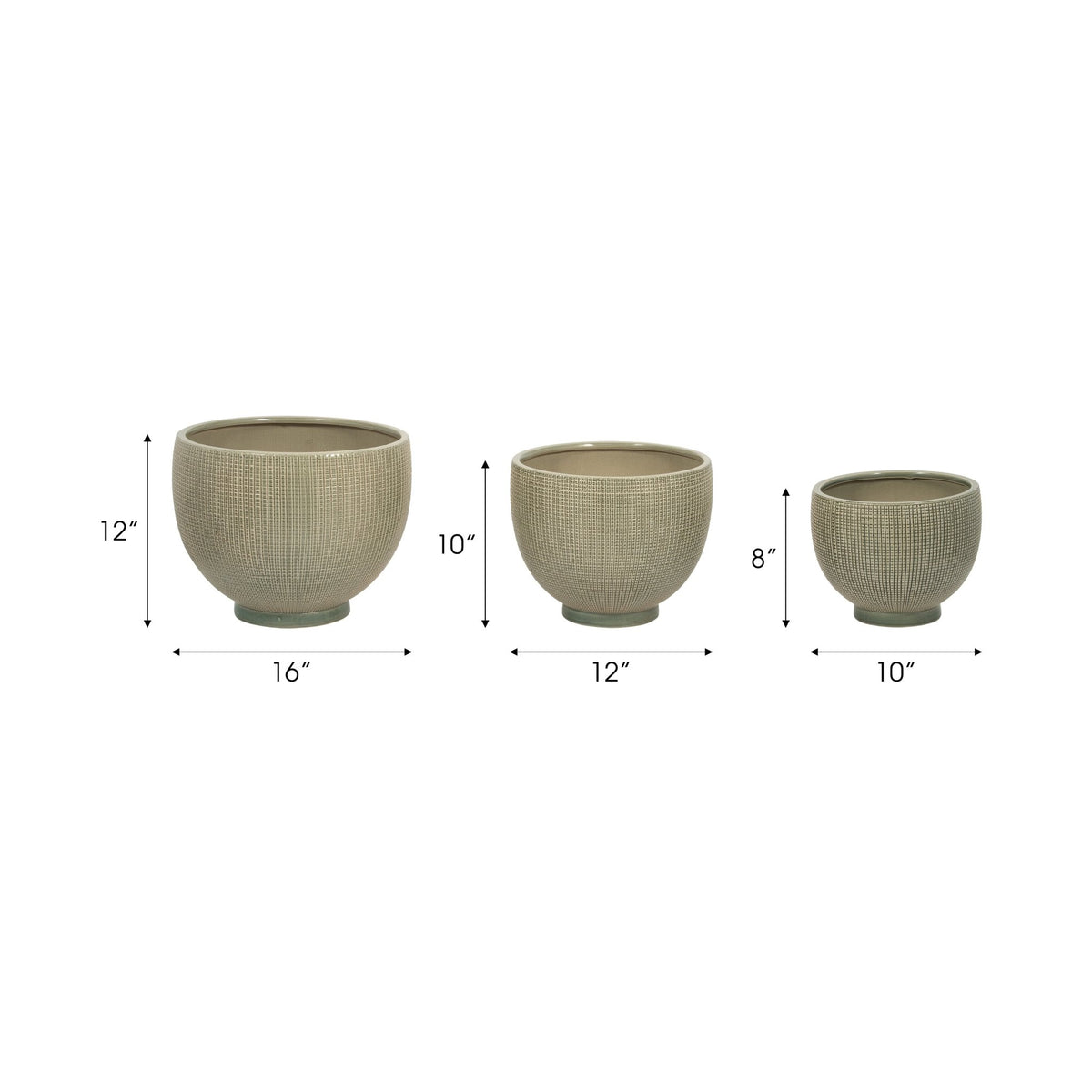 DEMPSEY GREEN PLANTERS - SET OF 3 Outdoor Planters| Sagebrook Home
