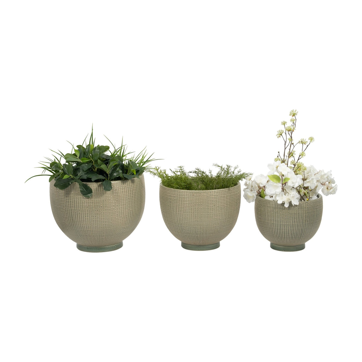 DEMPSEY GREEN PLANTERS - SET OF 3 Outdoor Planters| Sagebrook Home
