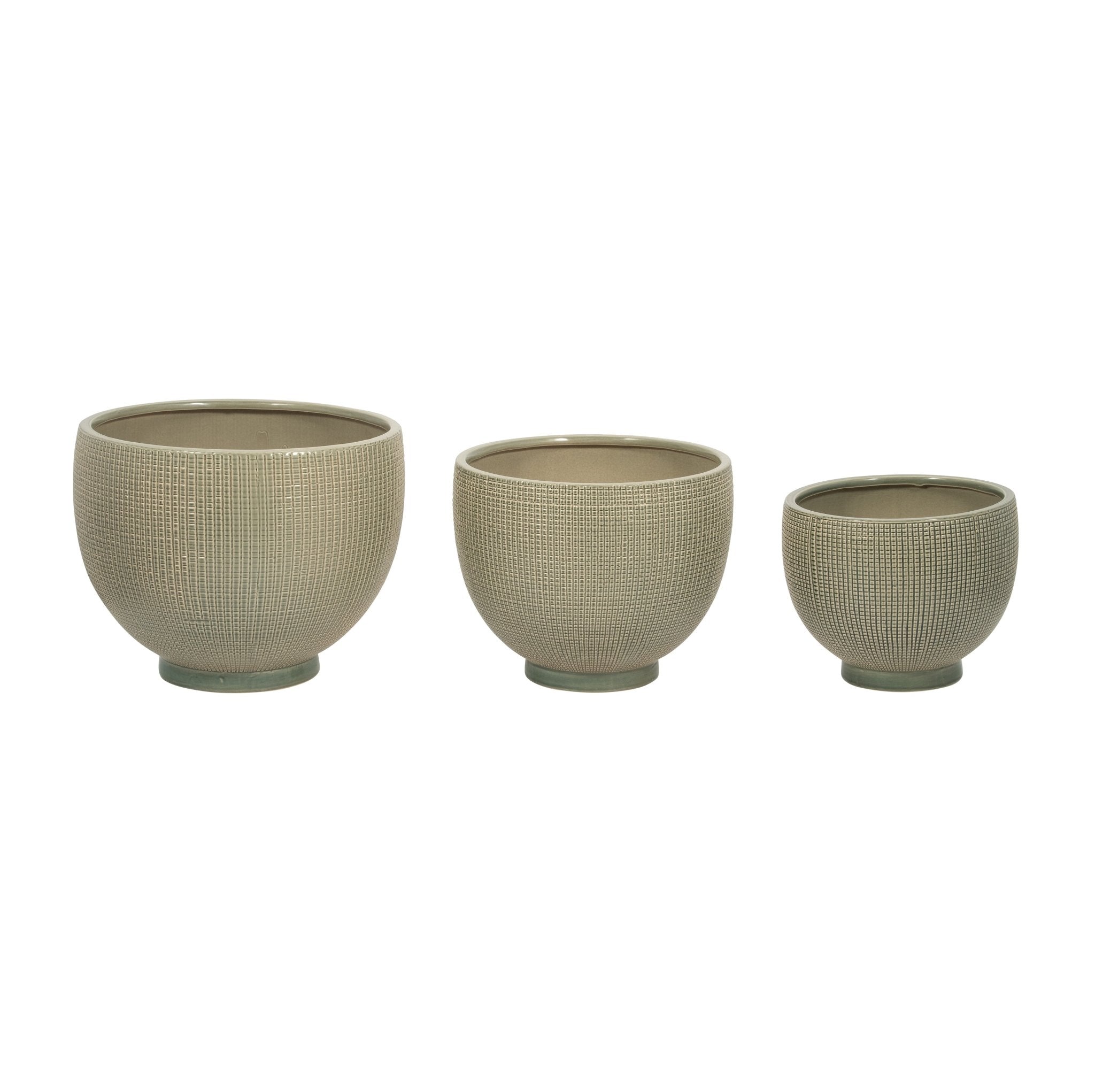 DEMPSEY GREEN PLANTERS - SET OF 3 Outdoor Planters| Sagebrook Home