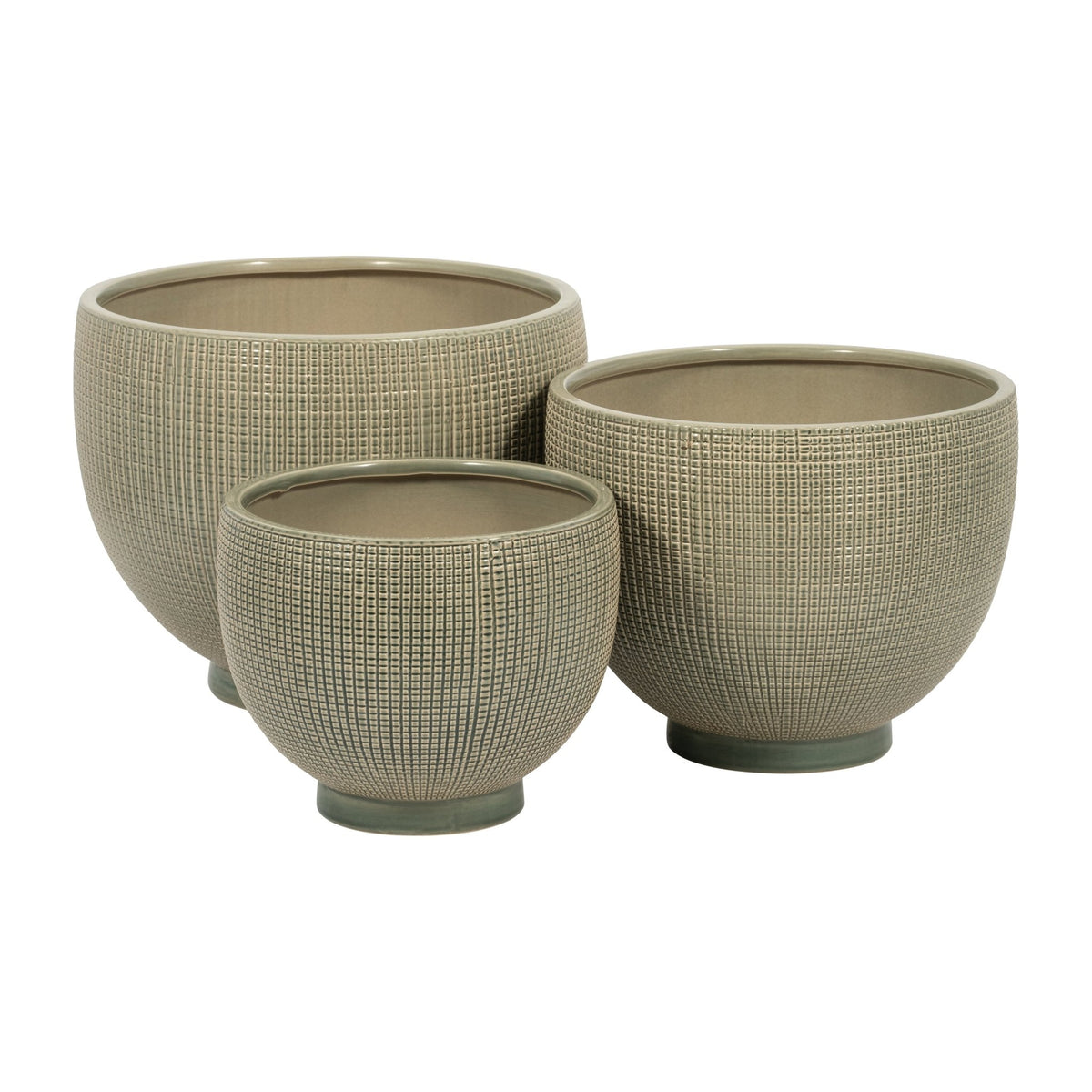 DEMPSEY GREEN PLANTERS - SET OF 3 Outdoor Planters| Sagebrook Home