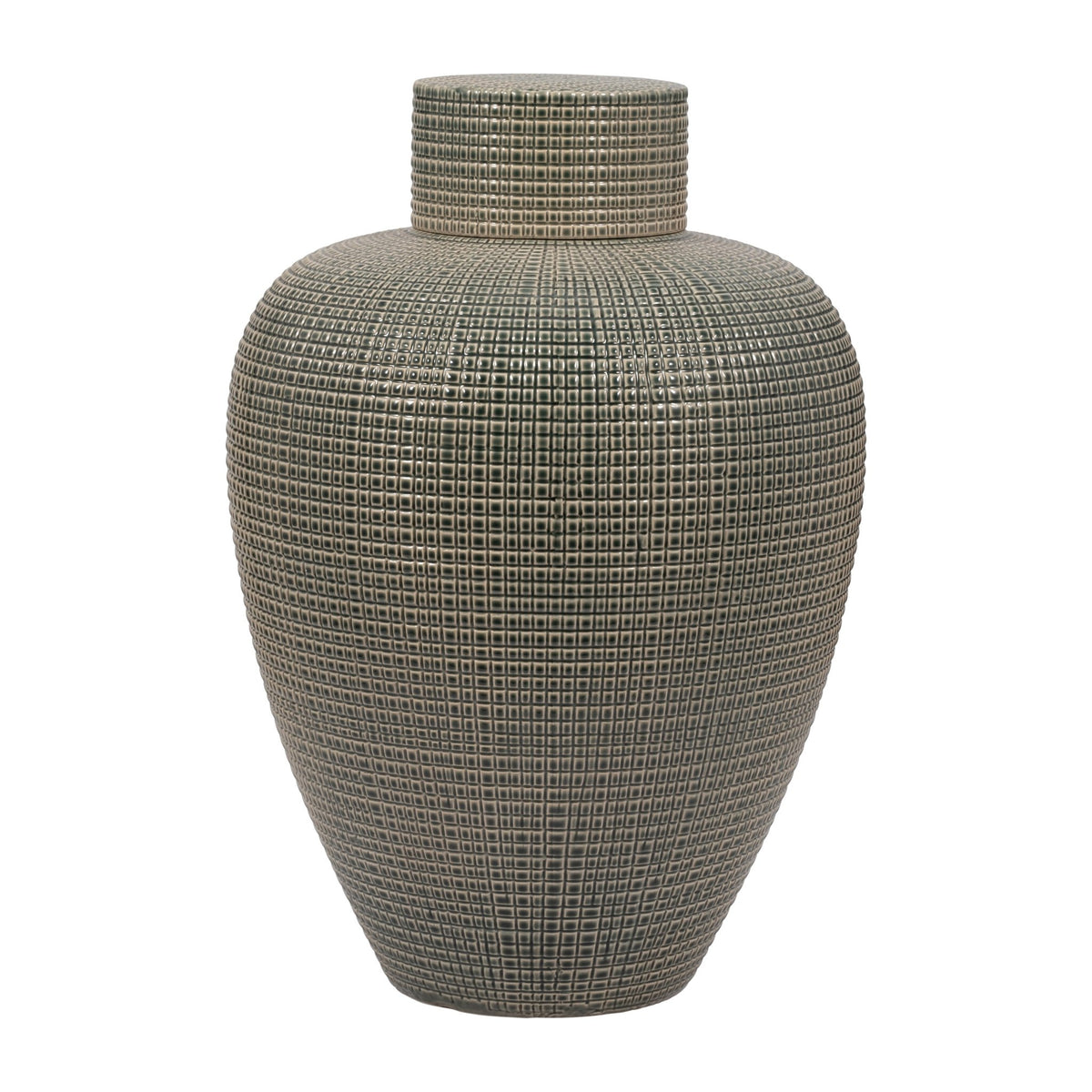 DEMPSEY LARGE GREEN LIDDED JAR Vases and Jars| Sagebrook Home