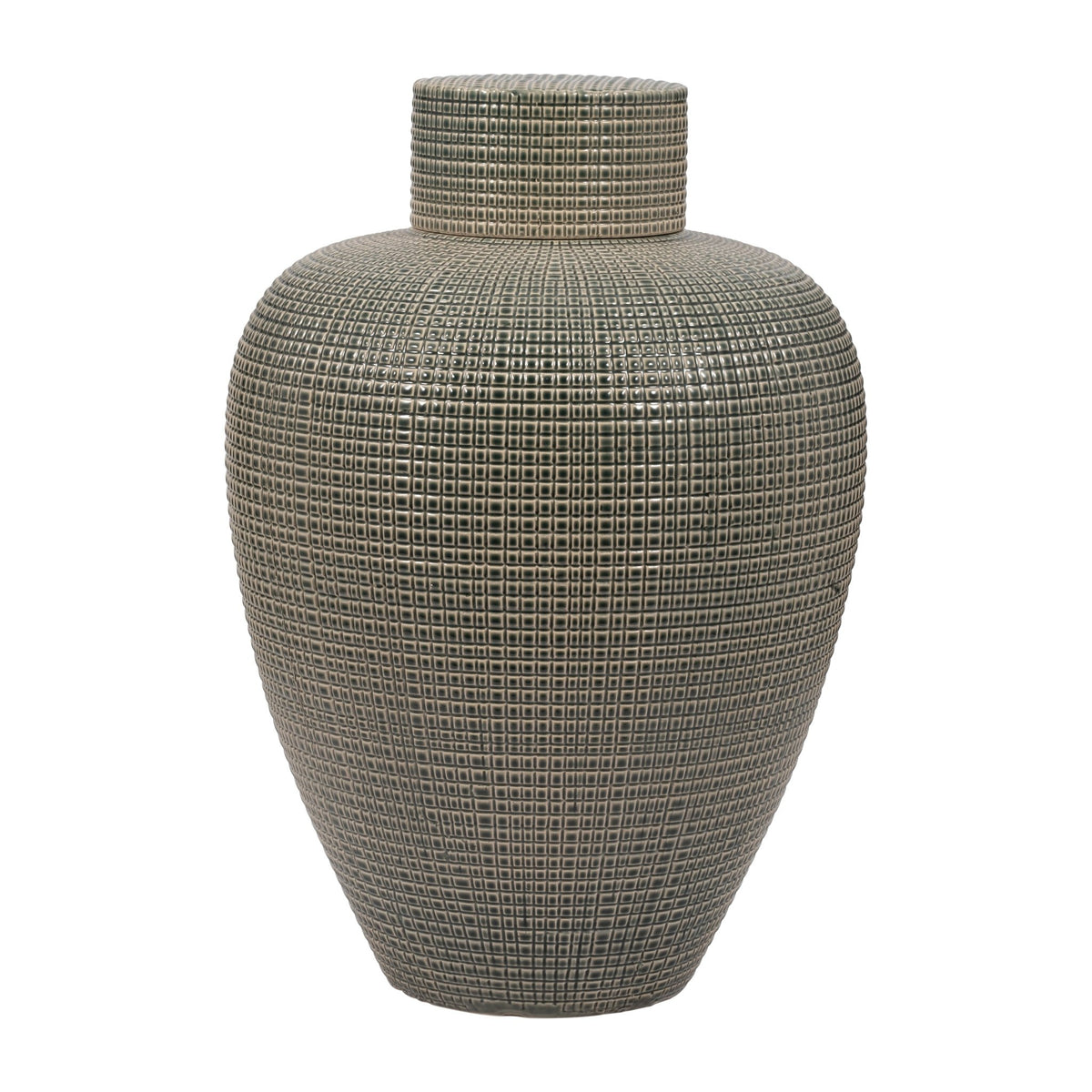DEMPSEY LARGE GREEN LIDDED JAR Vases and Jars| Sagebrook Home