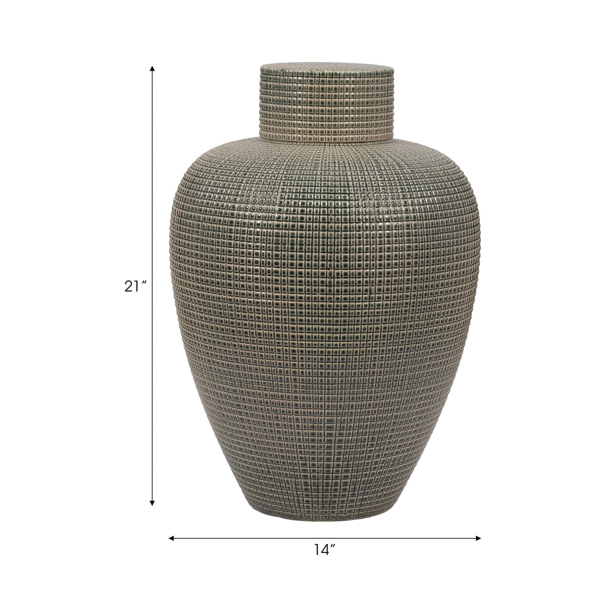 DEMPSEY LARGE GREEN LIDDED JAR Vases and Jars| Sagebrook Home
