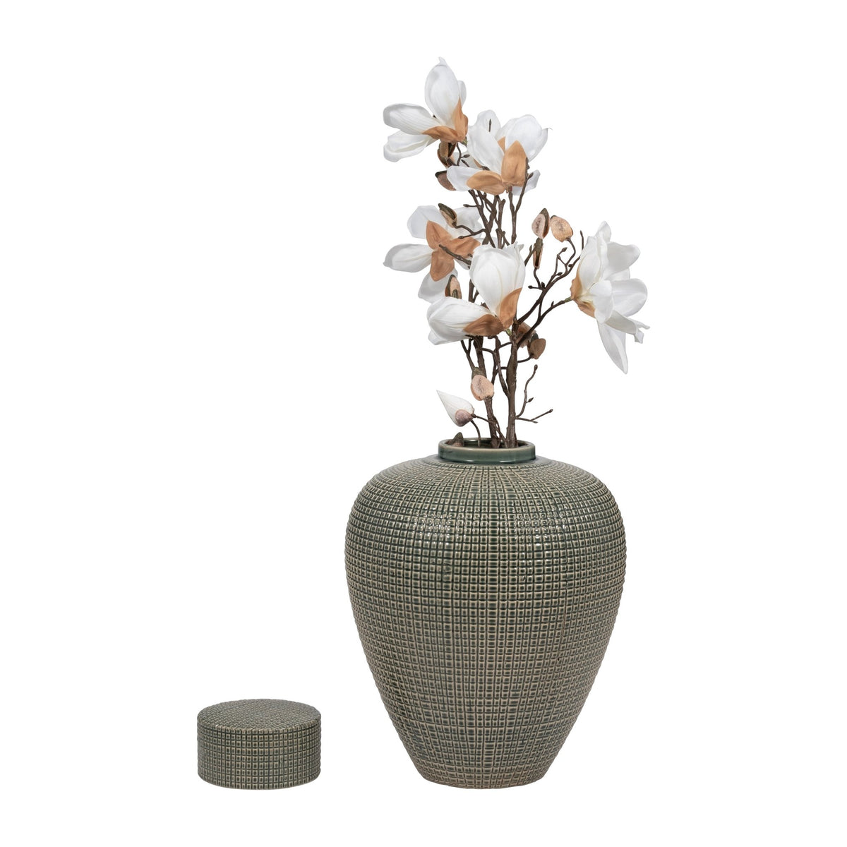 DEMPSEY SMALL GREEN LIDDED JAR Vases and Jars| Sagebrook Home