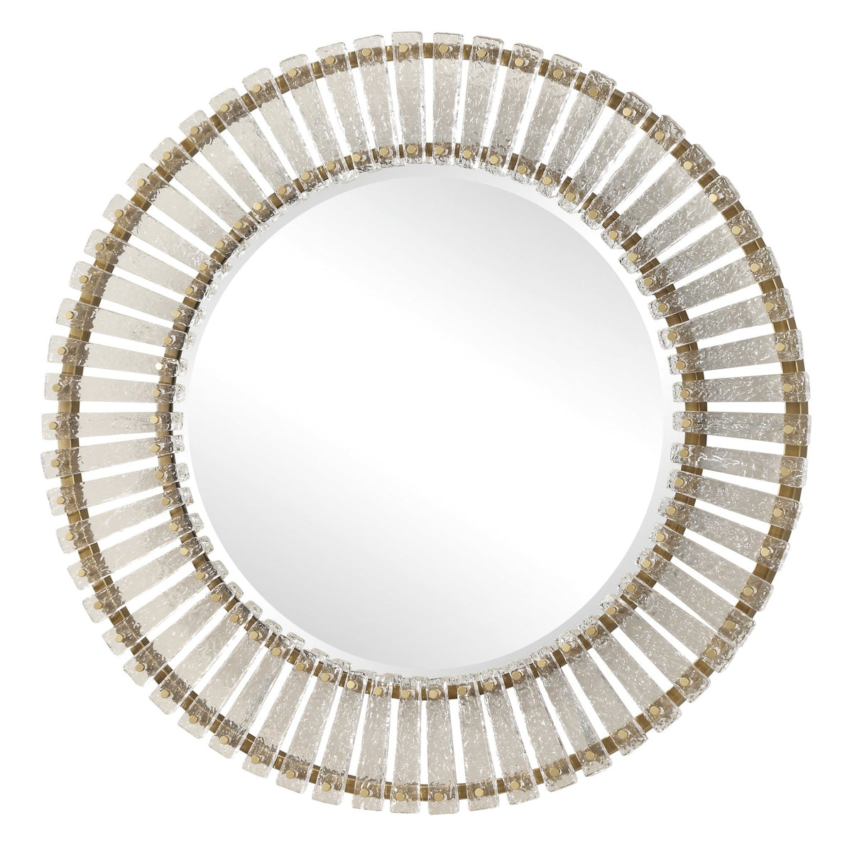 Denali Textured Glass Round Mirror Mirrors| Uttermost