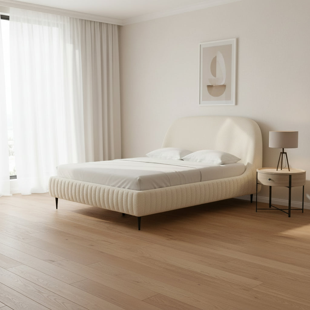 Denise Cream Boucle Bed in King Beds| TOV