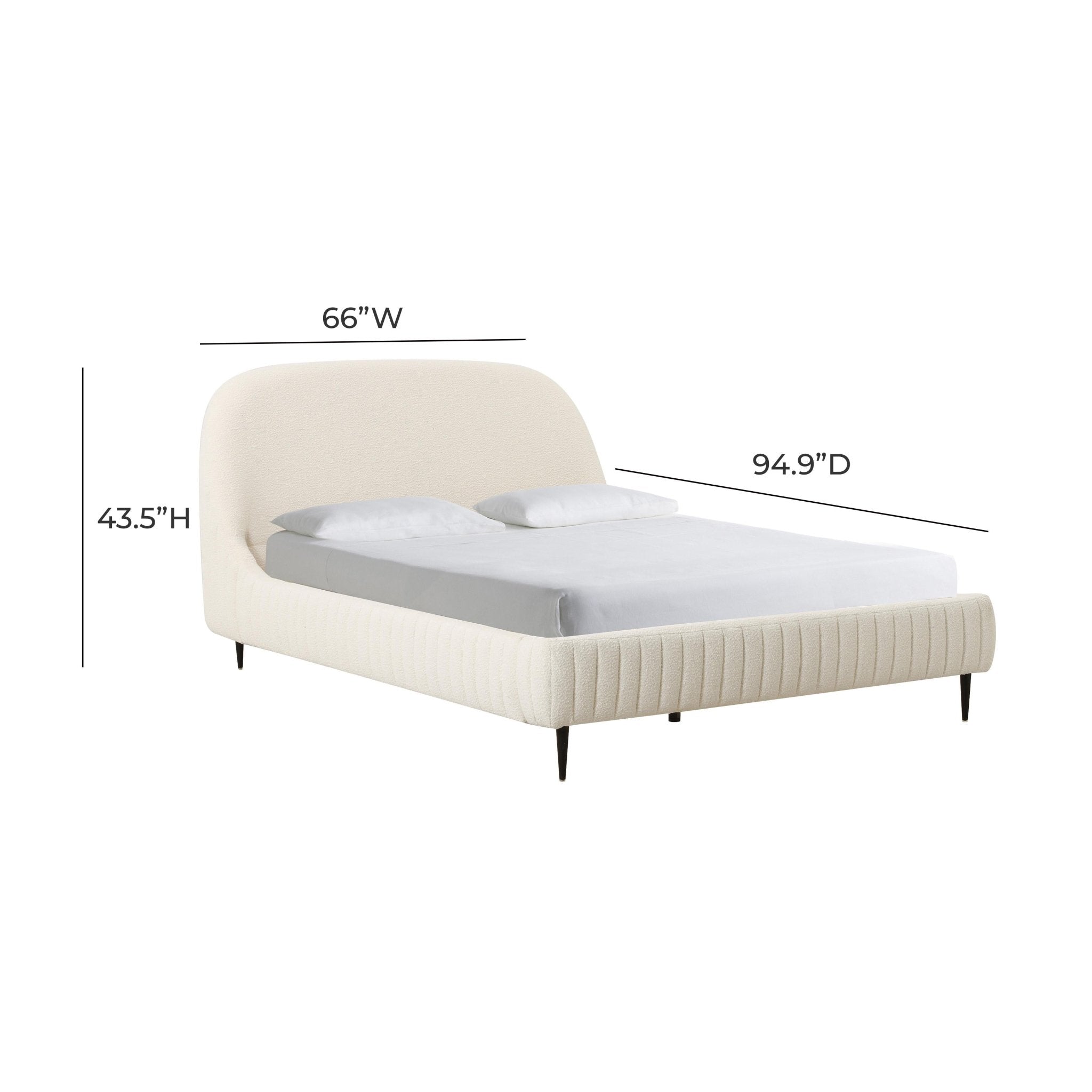 Denise Cream Boucle Bed in Queen Beds| TOV