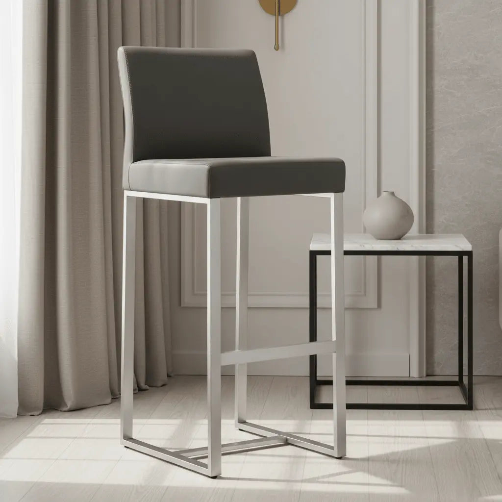 Denmark Grey Steel Barstool Counter Stools| TOV