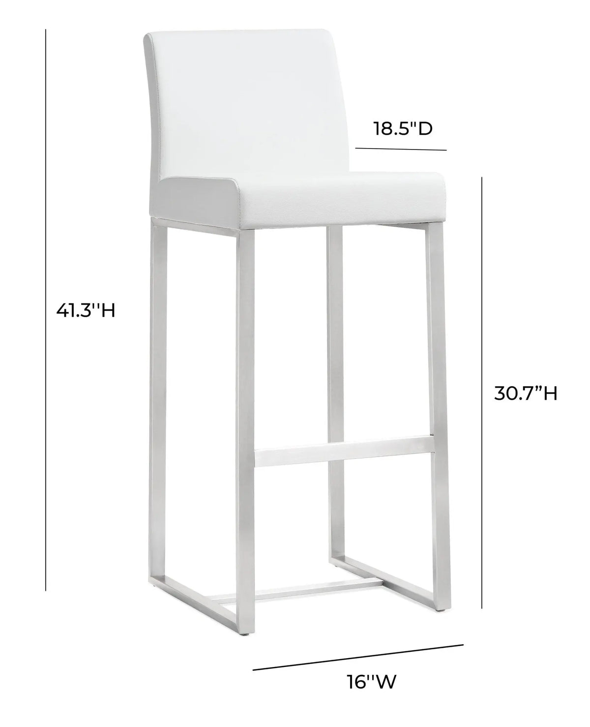 Denmark White Steel Barstool Counter Stools| TOV