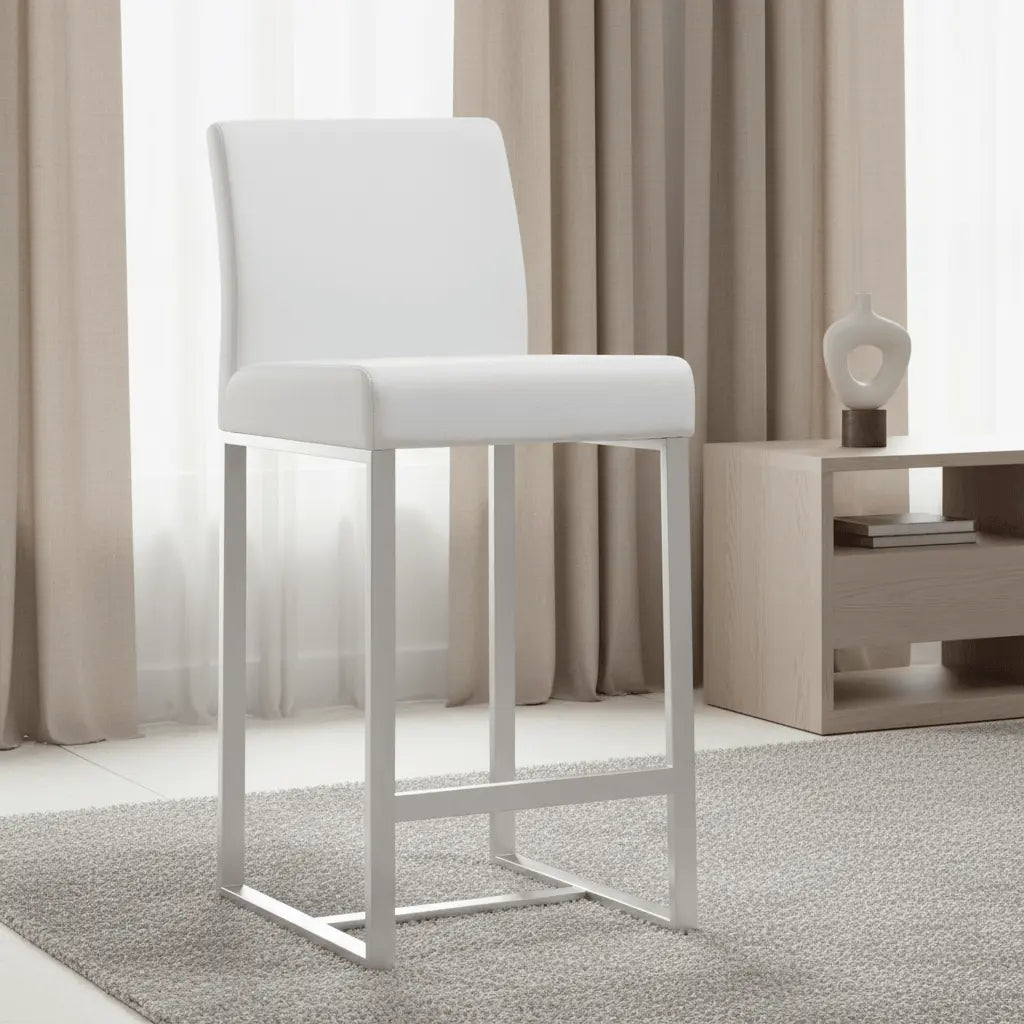 Denmark White Steel Counter Stool Counter Stools| TOV