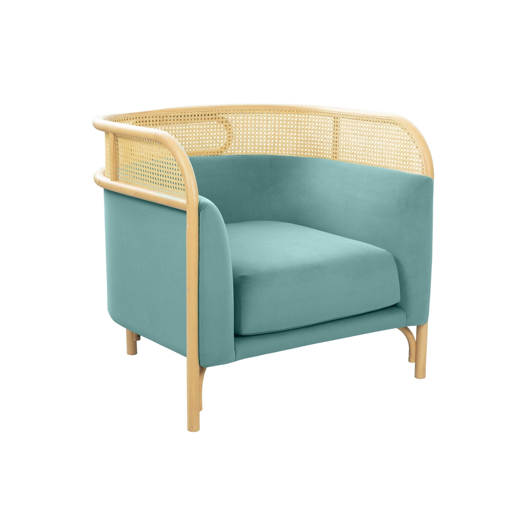 Desiree Ocean Blue Velvet Accent Chair Chairs| TOV