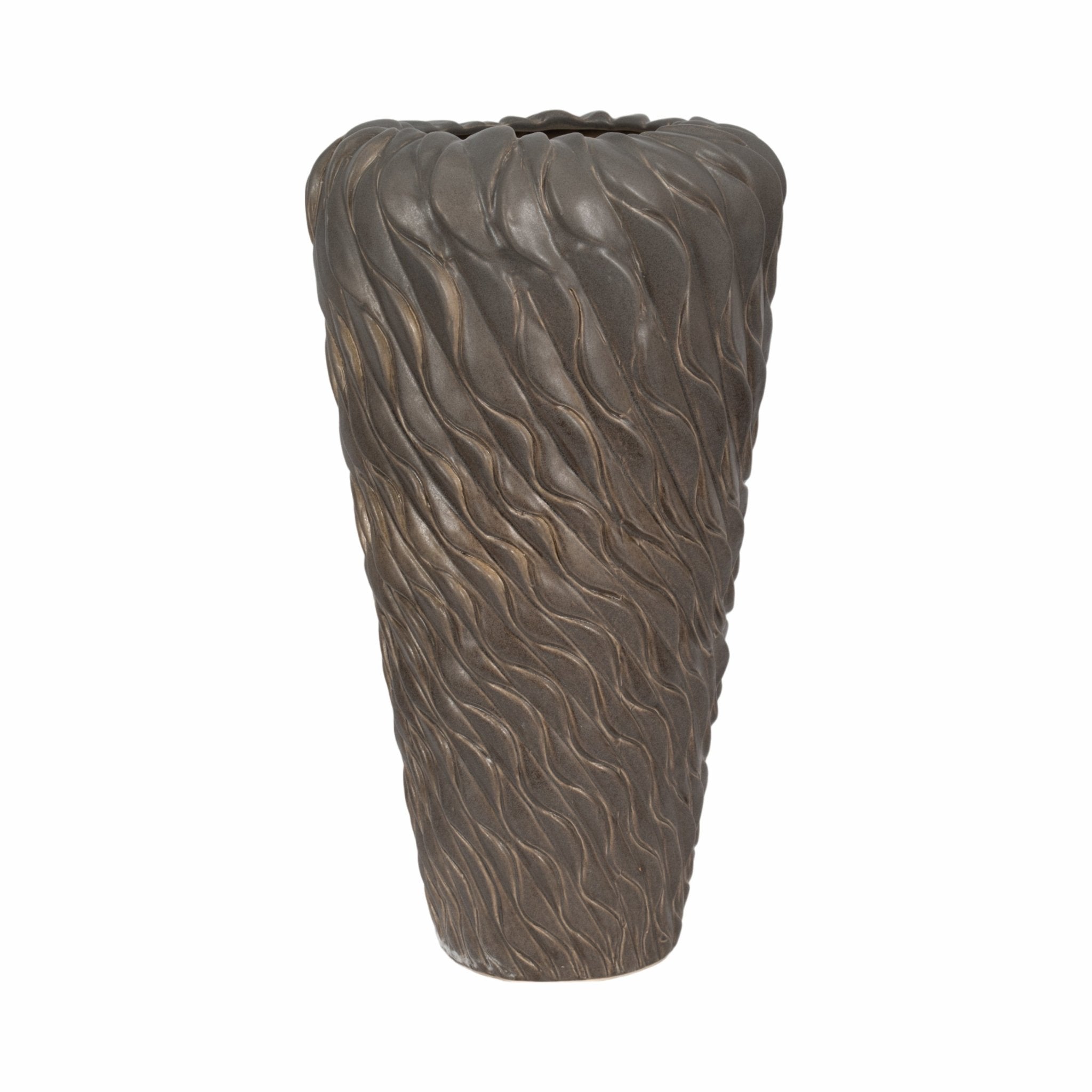 Devone Ceramic Brown Vase Vases and Jars| Sagebrook Home