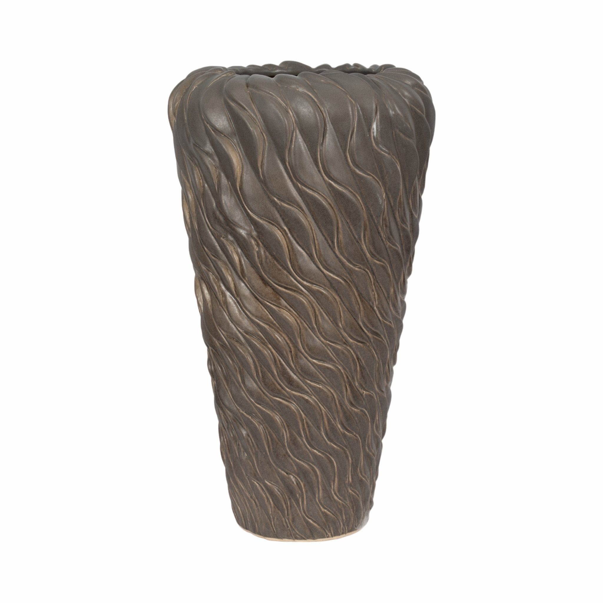 Devone Ceramic Brown Vase Vases and Jars| Sagebrook Home