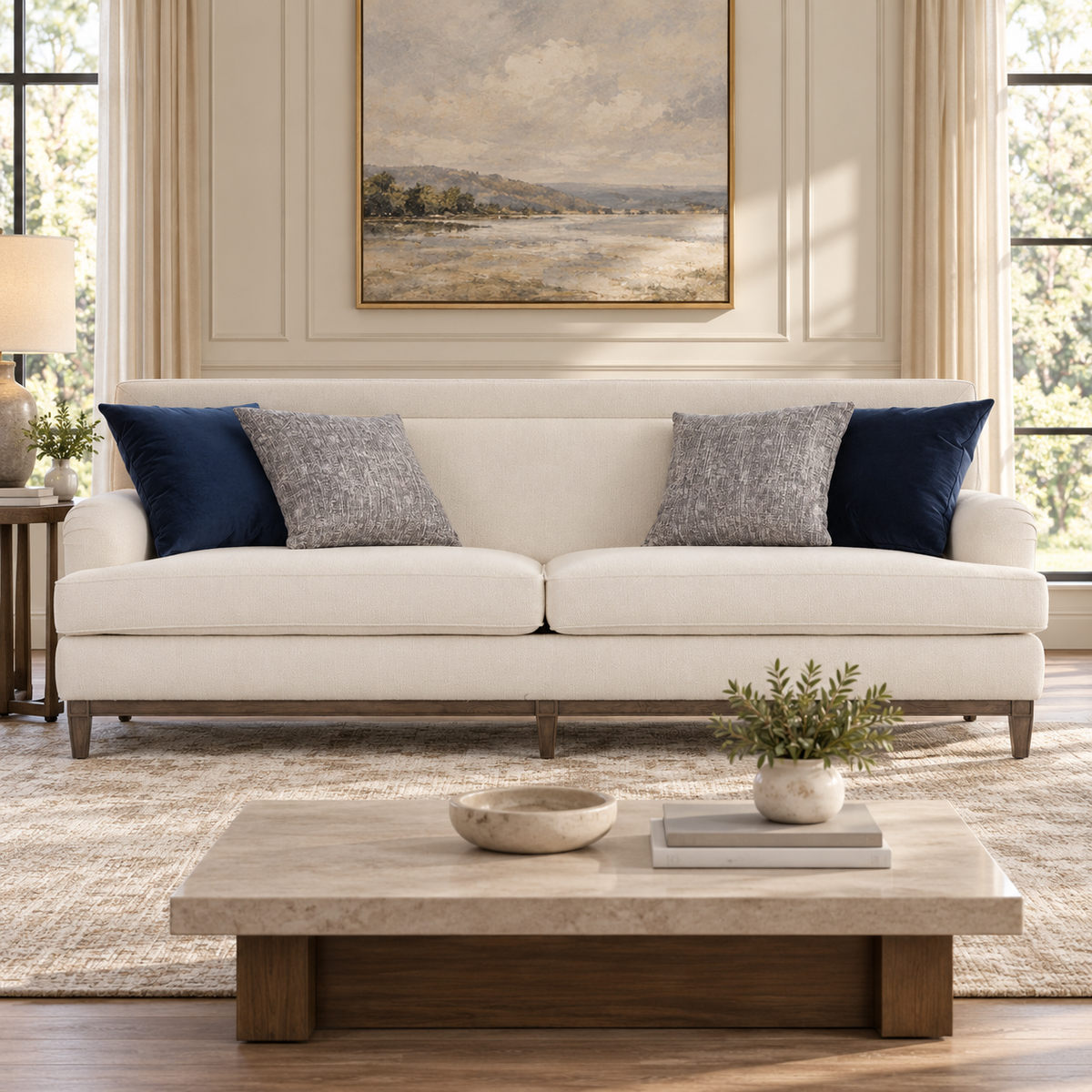 Amelia 4 Seater Sofa (279Cm) - Navy