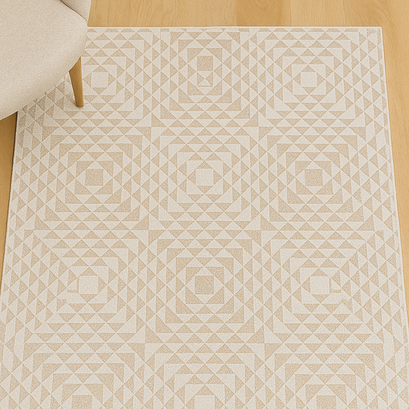 سجادة رمادية بتصميم منساب