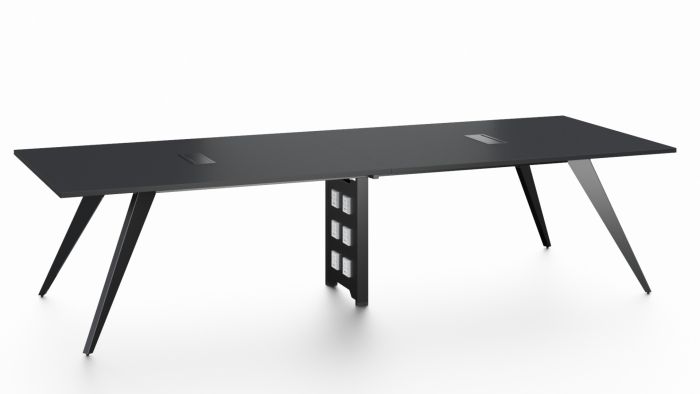 Conference Table 3.2 m - Pure Black Angled Leg Frame