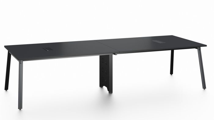 Conference Table 3.2 m - Pure Black and Straight Leg Frame