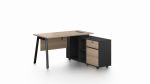 Light Oak Office Desk with Lockable Side Return - Small
