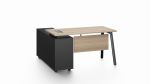 Light Oak Office Desk with Lockable Side Return - Small