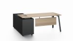 Light Oak Office Desk with Lockable Side Return - Large