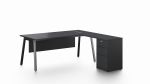 Desk with Side Pedestal - Pure Black (1800 mm)
