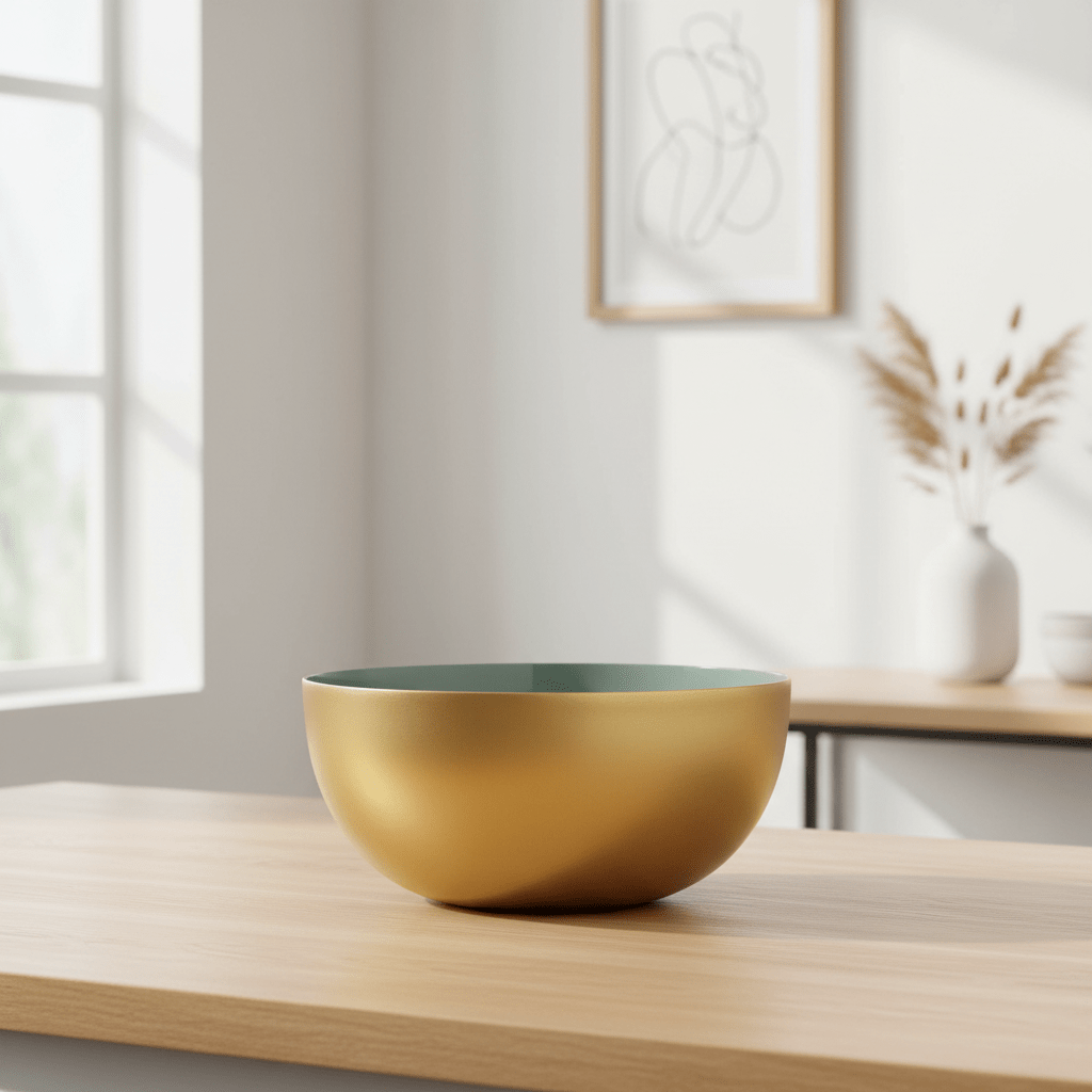 DIA200 BOWL IN GOLD AND GREEN COLOUR Office Furniture| Al Rugaib Office Solutions