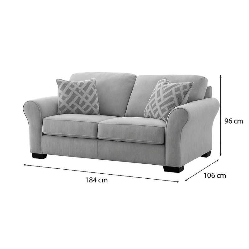 Dillon Grey Living Room Set ( Sofa + Loveseat) - Al Rugaib Furniture