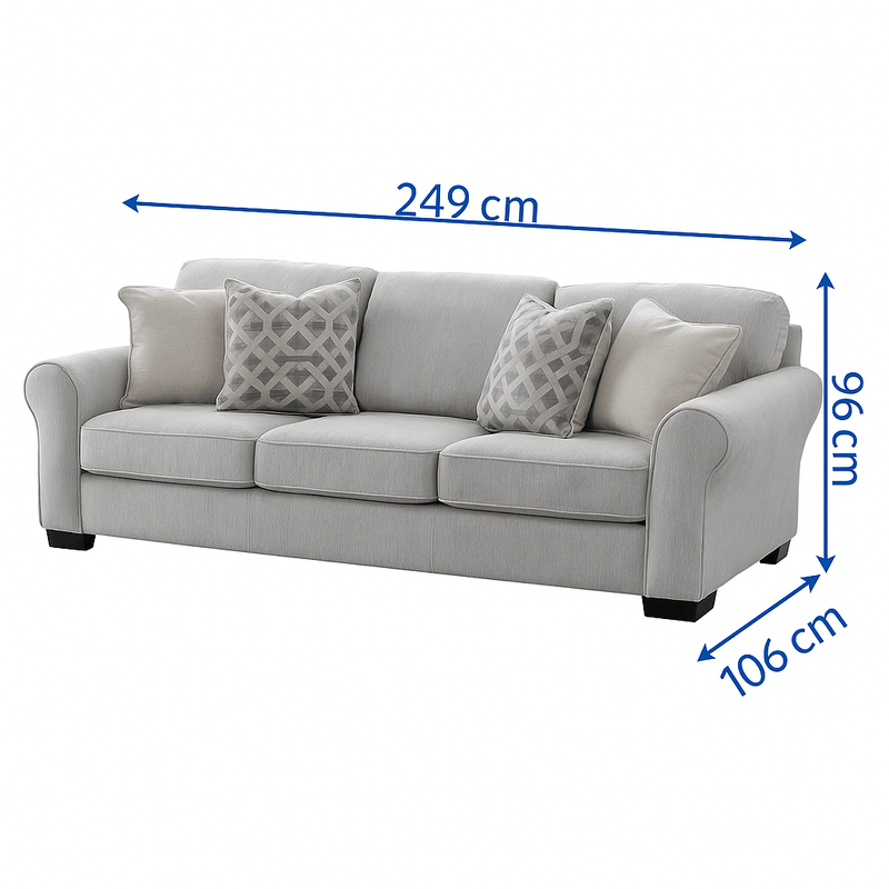 Dillon Grey Living Room Set ( Sofa + Loveseat) - Al Rugaib Furniture