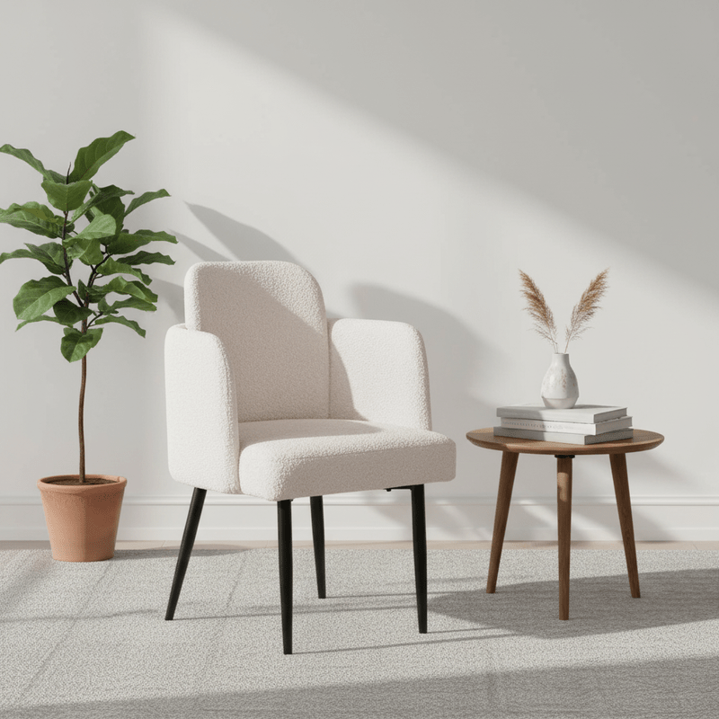 Dine Dining chair – bouclé with straight back Dining Chair| Otath