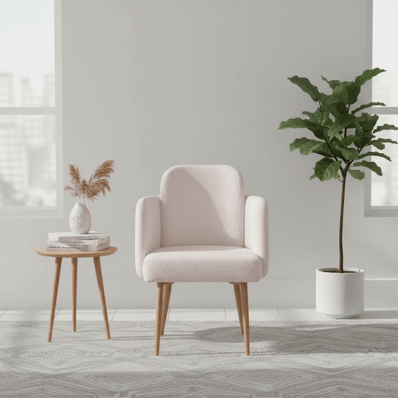 Dine Dining chair – bouclé with straight back Dining Chair| Otath