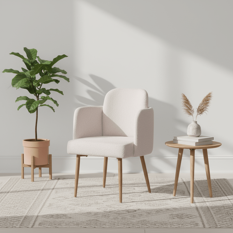 Dine Dining chair – bouclé with straight back Dining Chair| Otath