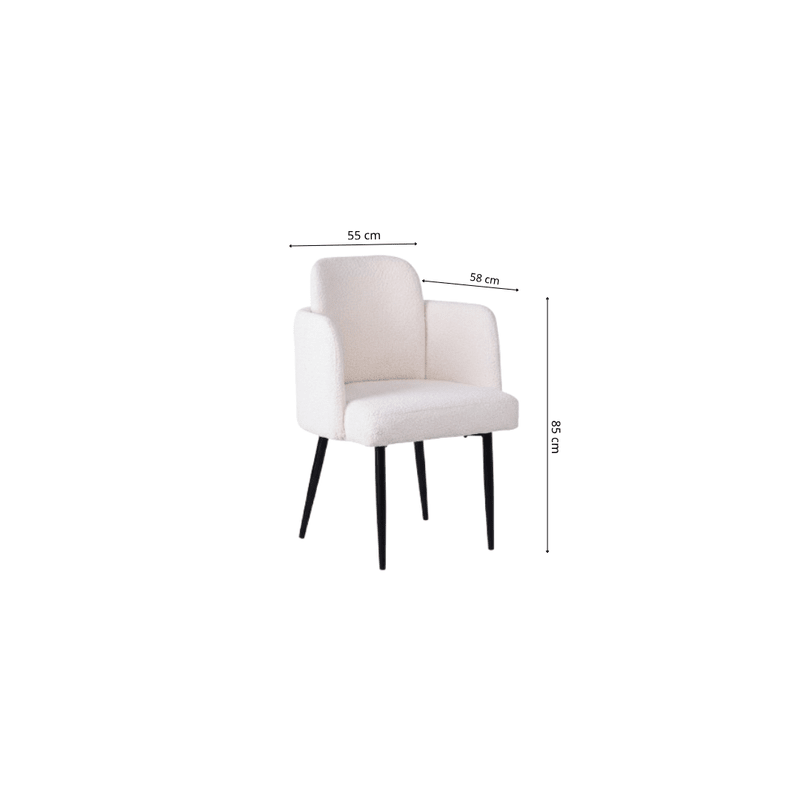 Dine Dining chair – bouclé with straight back Dining Chair| Otath