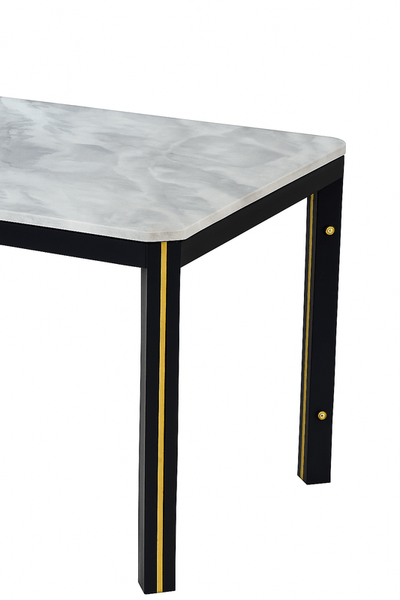 Dining table set with 4 chairs and an elegant gray artificial marble top. - Al Rugaib Furniture