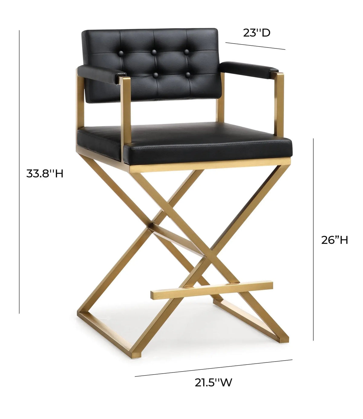 Director Black Gold Steel Counter Stool Counter Stools| TOV