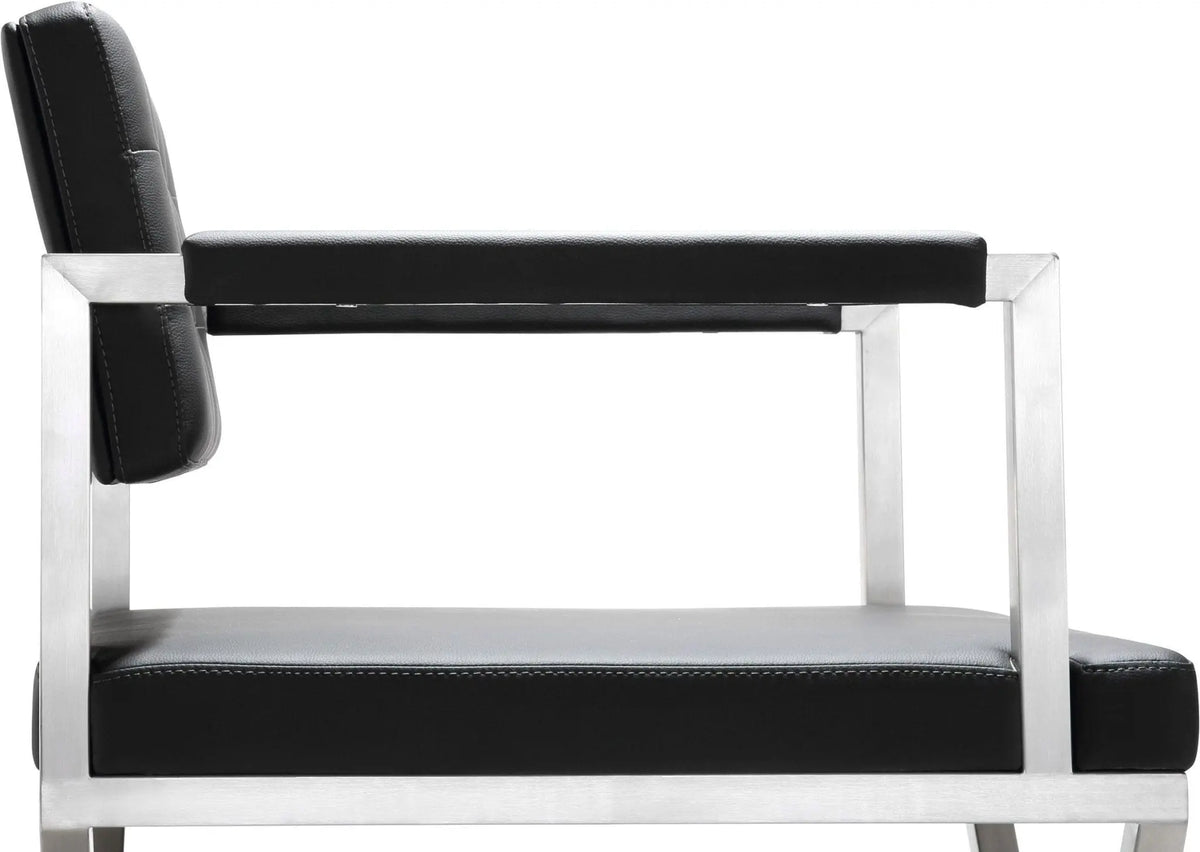 Director Black Performance Vegan Leather and Stainless Steel Counter Stool Stools| TOV