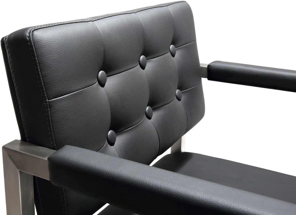 Director Black Performance Vegan Leather and Stainless Steel Counter Stool Stools| TOV